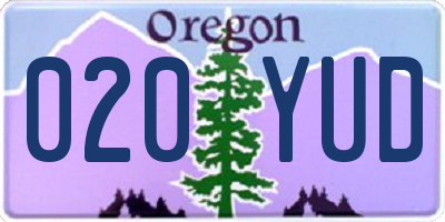 OR license plate 020YUD