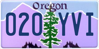 OR license plate 020YVI