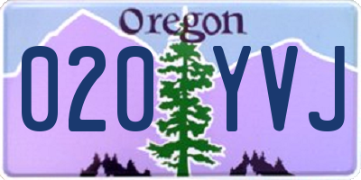 OR license plate 020YVJ