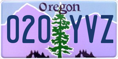 OR license plate 020YVZ