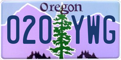 OR license plate 020YWG