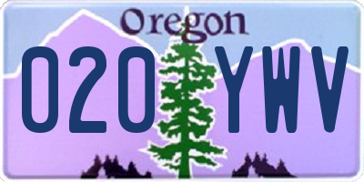 OR license plate 020YWV