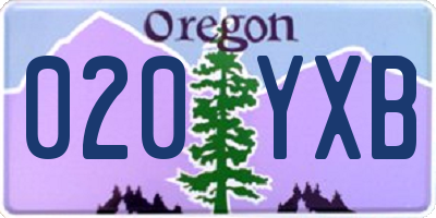 OR license plate 020YXB