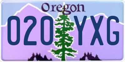 OR license plate 020YXG