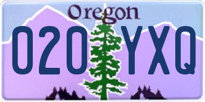 OR license plate 020YXQ