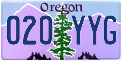 OR license plate 020YYG