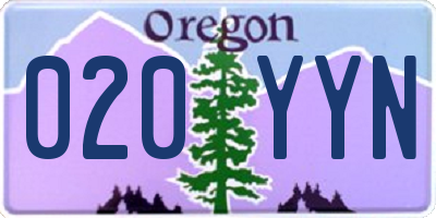 OR license plate 020YYN