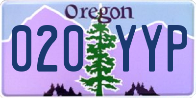 OR license plate 020YYP
