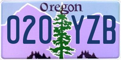 OR license plate 020YZB
