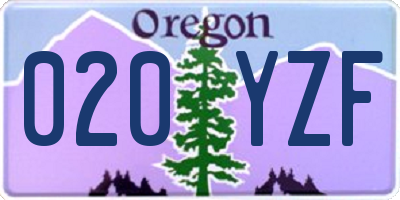 OR license plate 020YZF