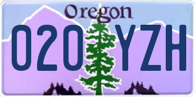 OR license plate 020YZH