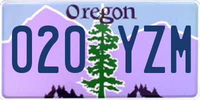 OR license plate 020YZM