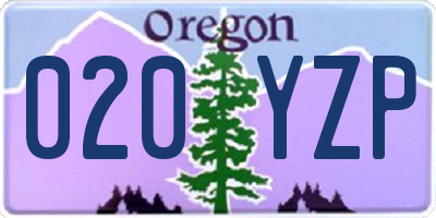 OR license plate 020YZP
