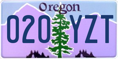 OR license plate 020YZT