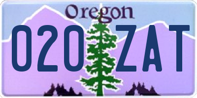 OR license plate 020ZAT