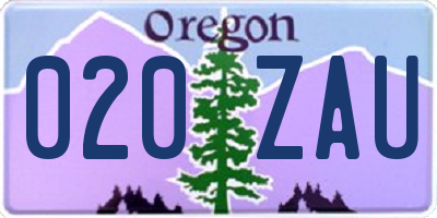 OR license plate 020ZAU
