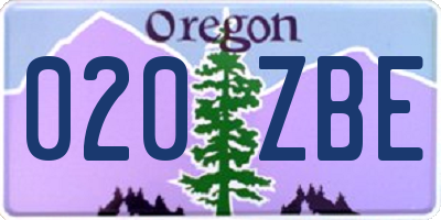 OR license plate 020ZBE