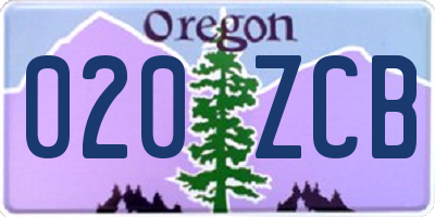 OR license plate 020ZCB