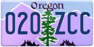 OR license plate 020ZCC