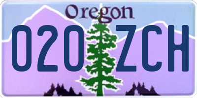 OR license plate 020ZCH