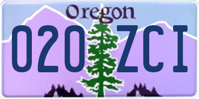 OR license plate 020ZCI