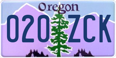 OR license plate 020ZCK