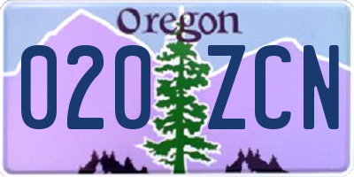 OR license plate 020ZCN