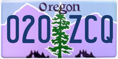 OR license plate 020ZCQ