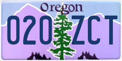 OR license plate 020ZCT