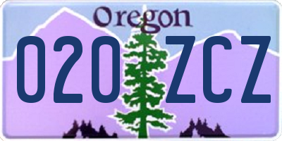 OR license plate 020ZCZ