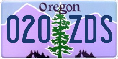 OR license plate 020ZDS