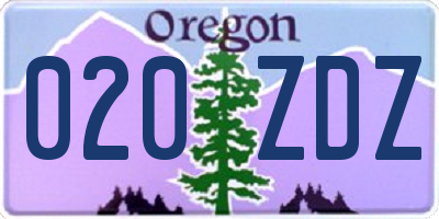 OR license plate 020ZDZ