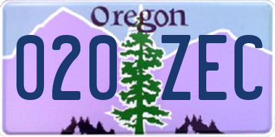 OR license plate 020ZEC