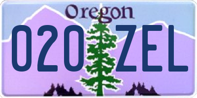 OR license plate 020ZEL