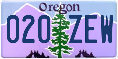 OR license plate 020ZEW
