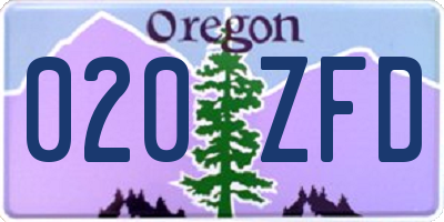 OR license plate 020ZFD