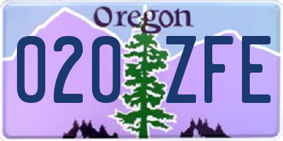 OR license plate 020ZFE