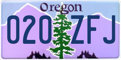 OR license plate 020ZFJ