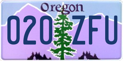 OR license plate 020ZFU