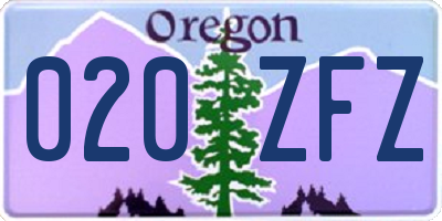 OR license plate 020ZFZ