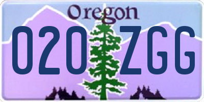 OR license plate 020ZGG