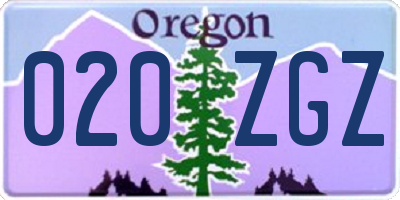 OR license plate 020ZGZ