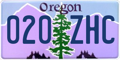 OR license plate 020ZHC