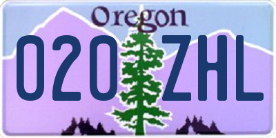 OR license plate 020ZHL