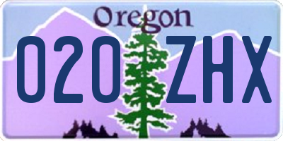OR license plate 020ZHX