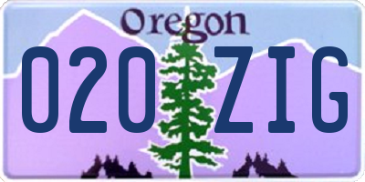 OR license plate 020ZIG