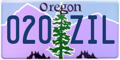 OR license plate 020ZIL