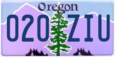 OR license plate 020ZIU