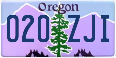 OR license plate 020ZJI