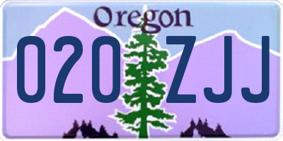 OR license plate 020ZJJ